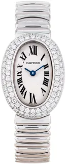 Cartier Baignoire WB5095W2 White gold Silver Roman Numeral