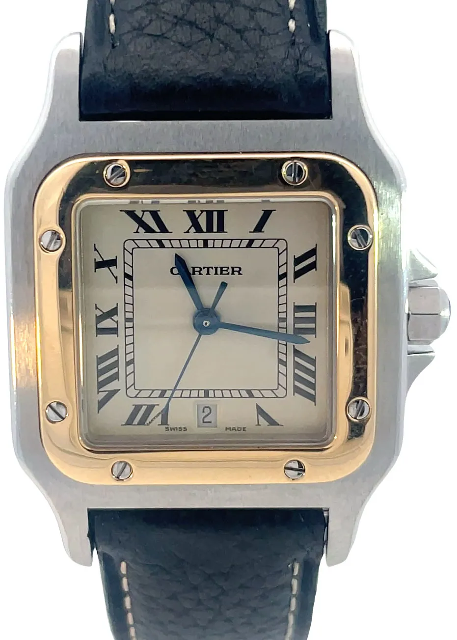 Cartier Santos 1566 29mm Yellow gold and stainless steel White