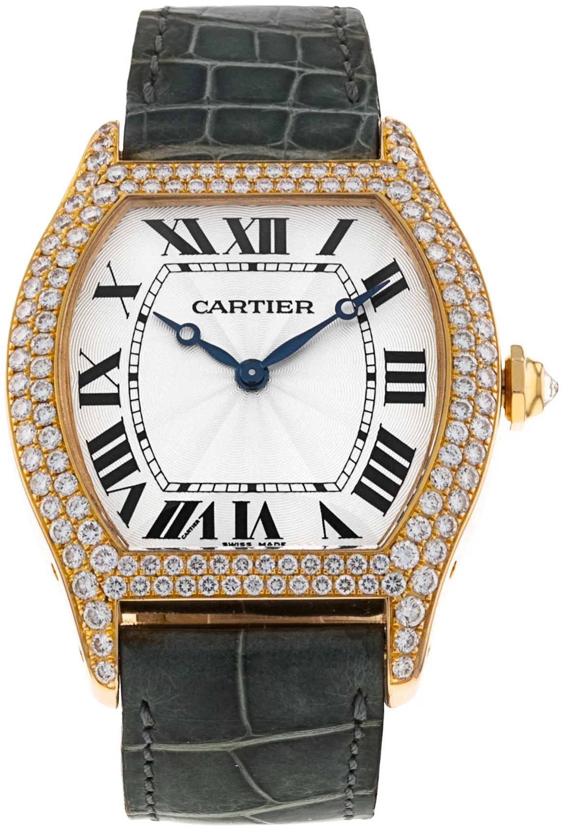 Cartier Tortue WA503951 38mm Rose gold Silver Roman Numeral