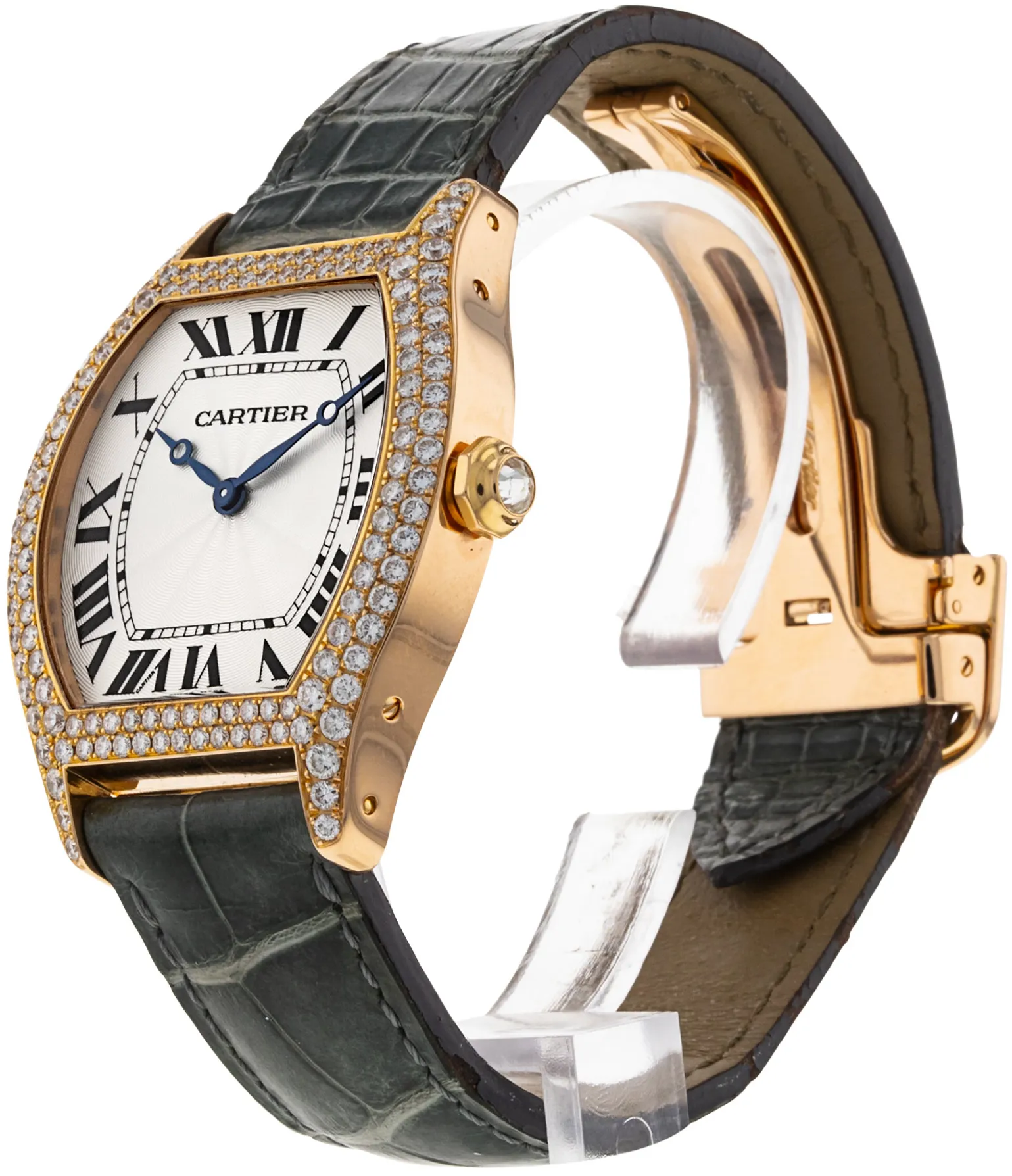 Cartier Tortue WA503951 38mm Rose gold Silver Roman Numeral 1