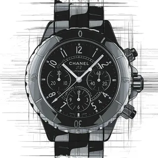 Chanel J12 Chronograph H0940 Black ceramic Schwarz