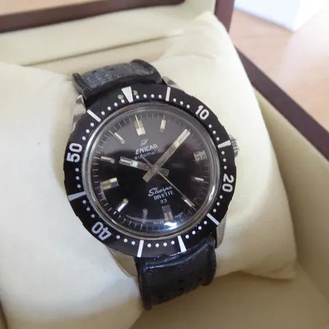 Enicar Sherpa 36mm Stainless steel Black