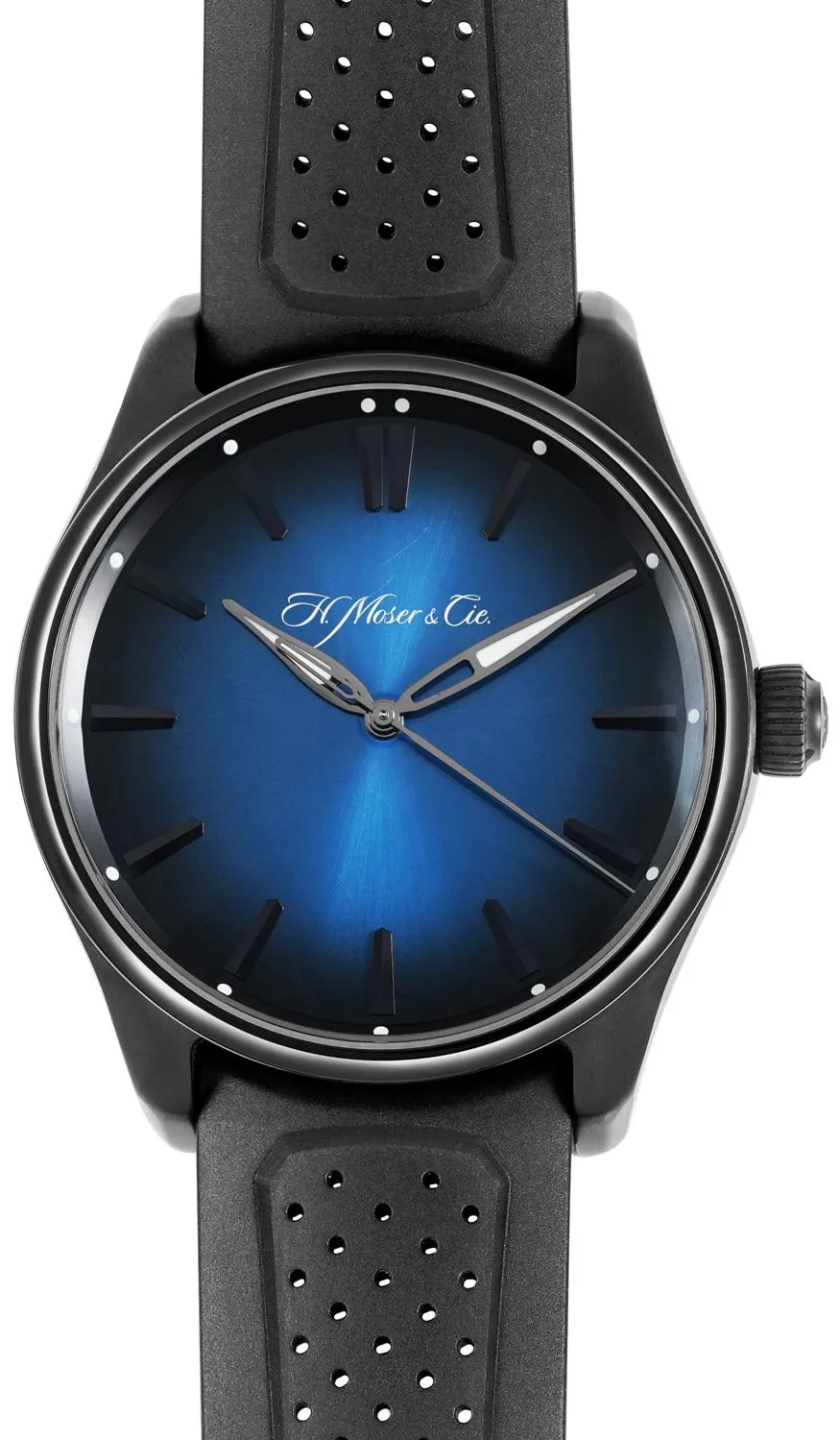 H. Moser & Cie. Pioneer 3200-1205-G21B 43mm Stainless steel and Black DLC Blue