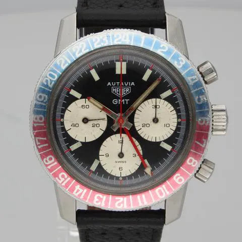 Heuer 2446C 40mm Stainless steel Black