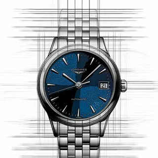 Longines Flagship L4.374.4.92.6 Stainless steel Blue