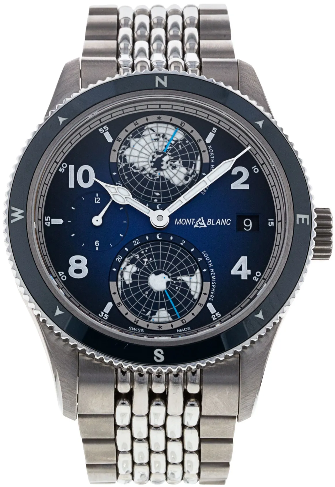 Montblanc Geosphere 125567 42mm Titanium Blue Arabic