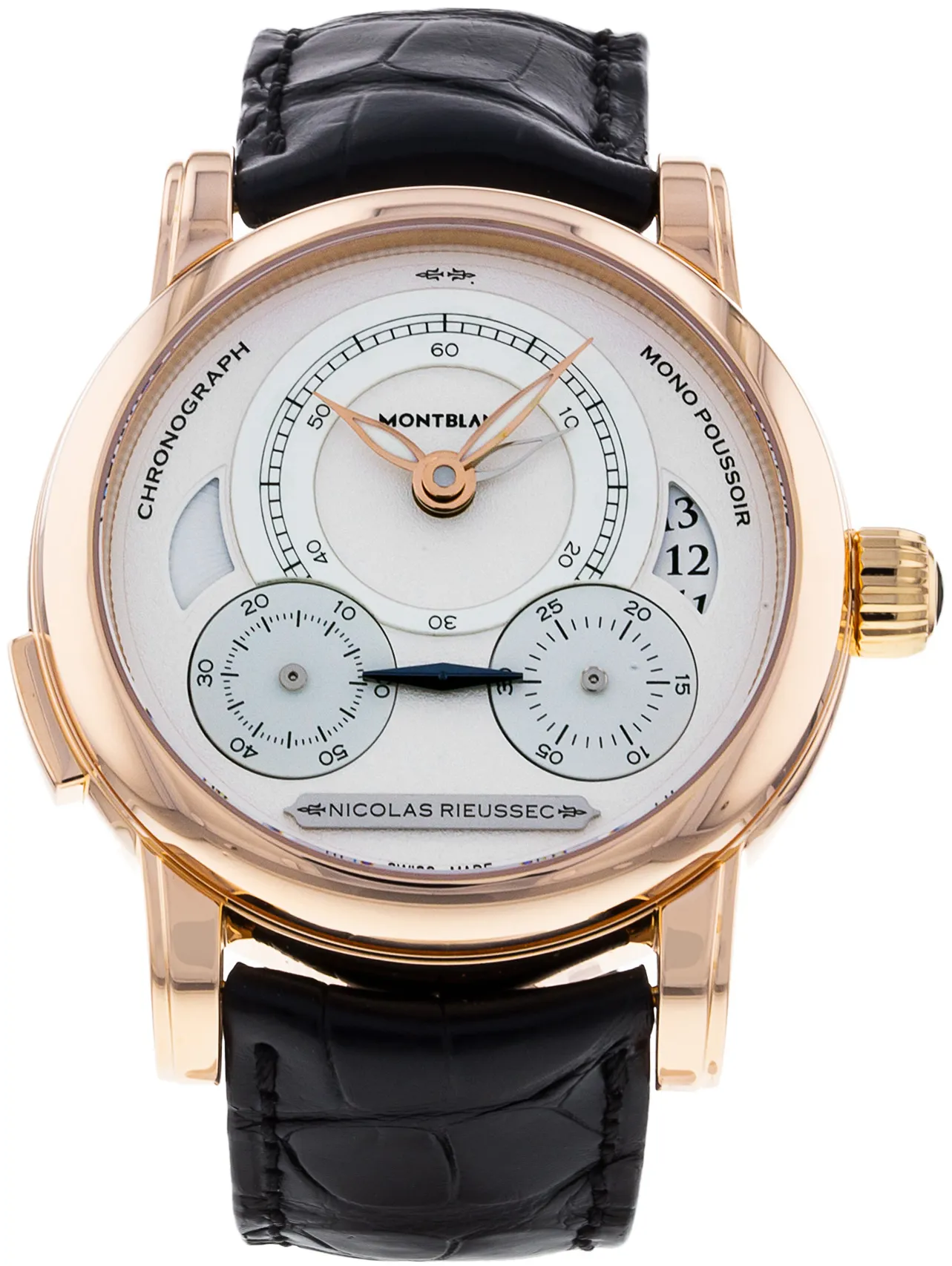 Montblanc Nicolas Rieussec 111592 43mm Rose gold Silver Arabic