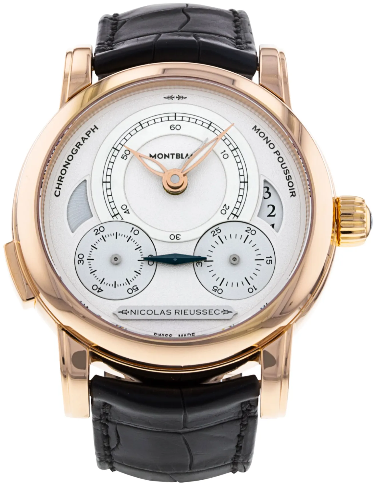 Montblanc Nicolas Rieussec 111592 43mm Rose gold Silver Arabic