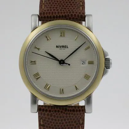 Nivrel Héritage N811.001 30mm Yellow gold and Stainless steel White