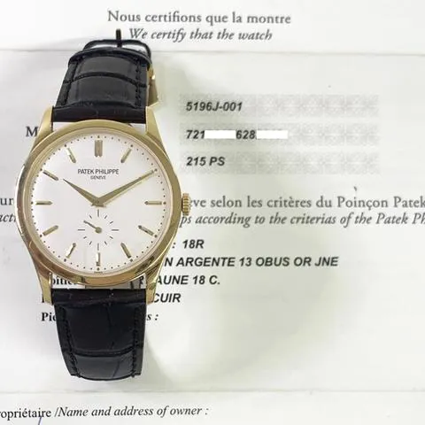 Patek Philippe Calatrava 5196J-001 37mm Yellow gold Silver 3