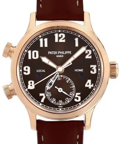 Patek Philippe Calatrava Pilot Travel Time 7234R-001 37.5mm Rose gold Brown