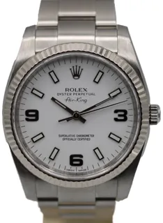 Rolex Air King 114234 White gold and Stainless steel White