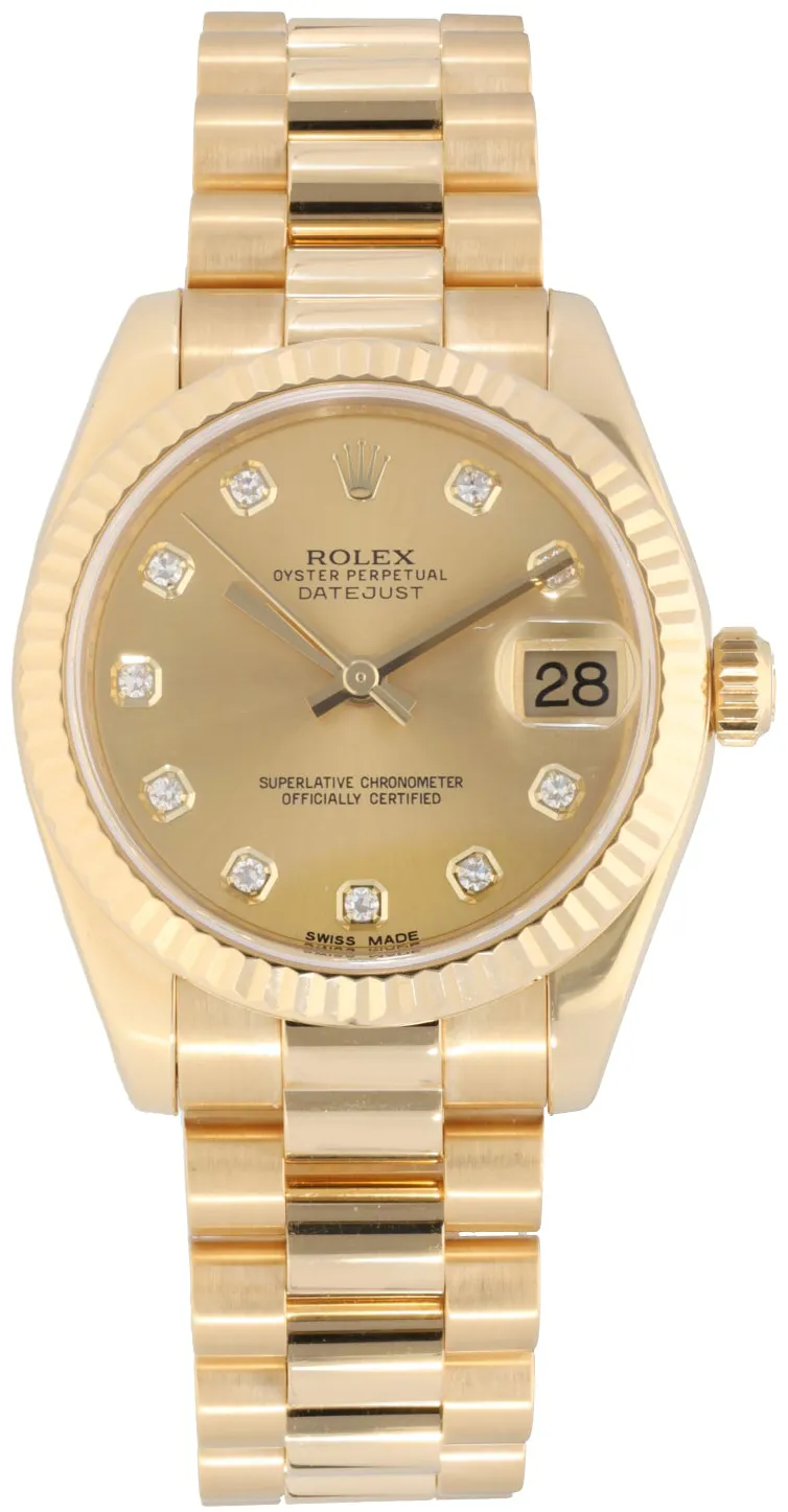 Rolex Datejust 31 178278 31mm Yellow gold Champagne