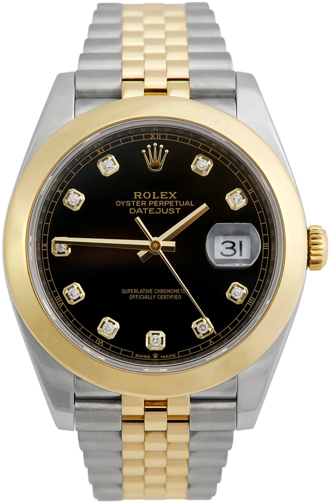 Rolex Datejust 41 126303 41mm Yellow gold and Stainless steel Black