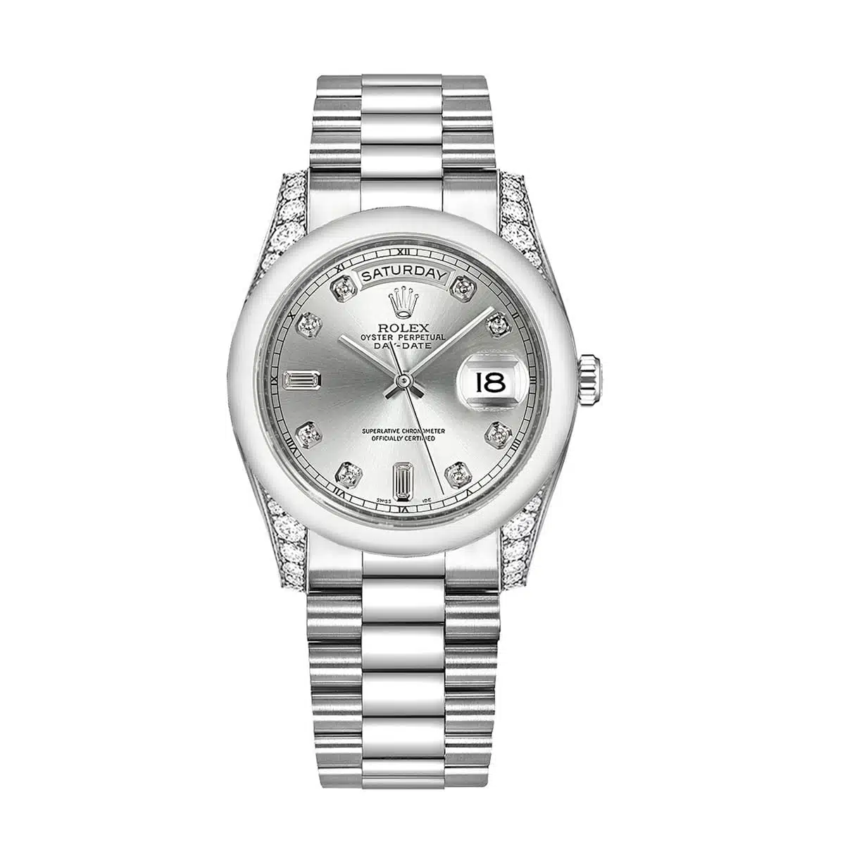 Rolex Day-Date 36 118296 36mm Platinum Silver