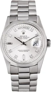 Rolex Day-Date 36 18206 Platinum Silver