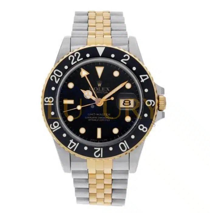 Rolex GMT-Master 16753 40mm Yellow gold and Stainless steel Black