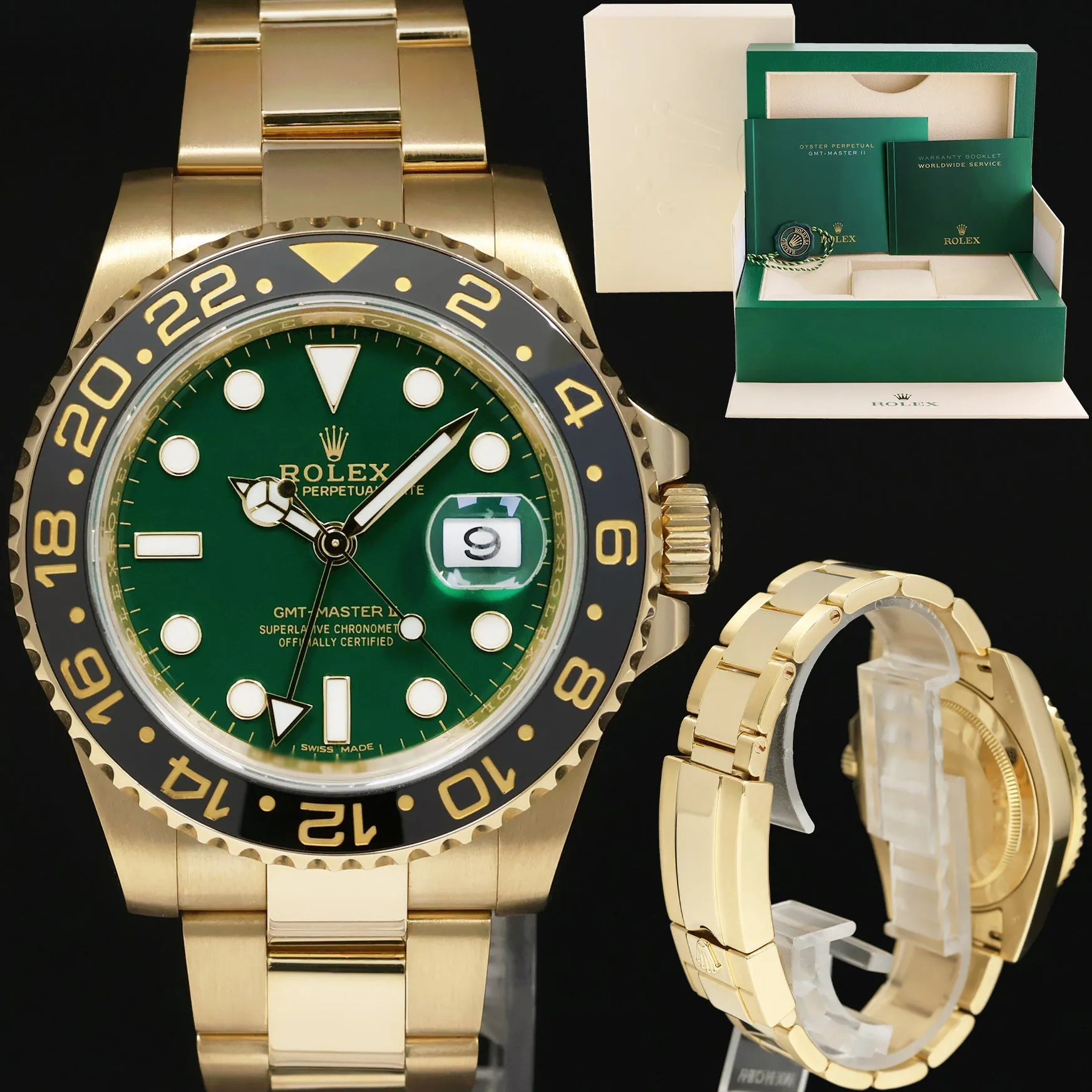 Rolex GMT-Master II 116718 40mm Yellow gold Green