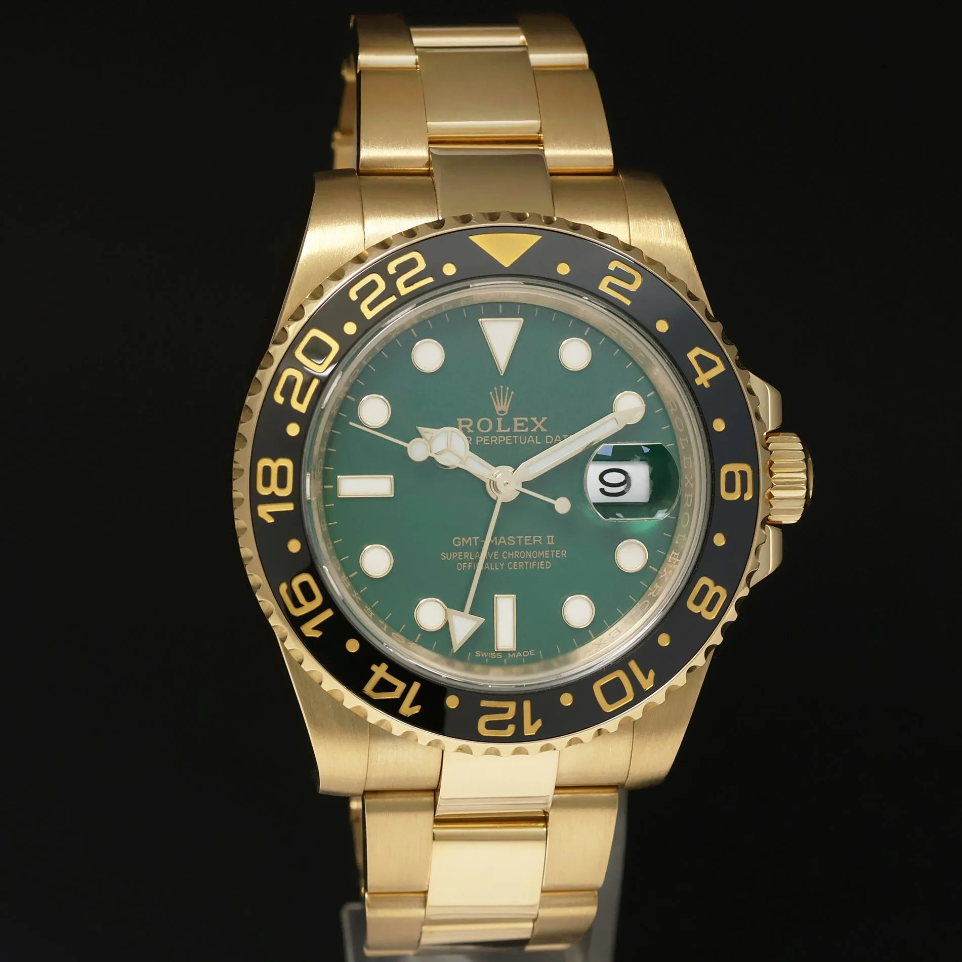 Rolex GMT-Master II 116718 40mm Yellow gold Green 2