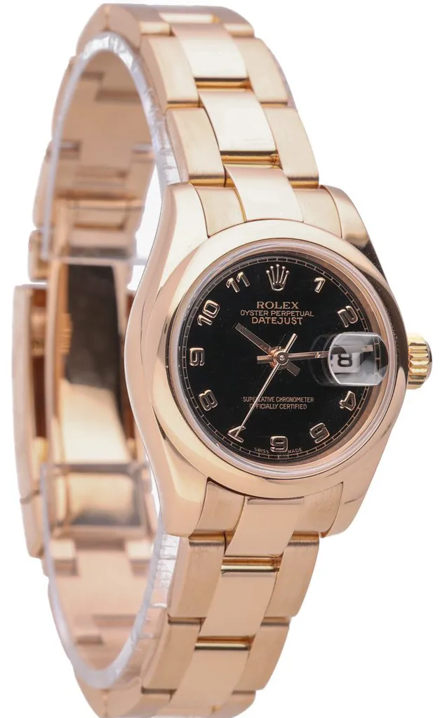 Rolex Lady-Datejust 179165 26mm Rose gold Black Arabic 5