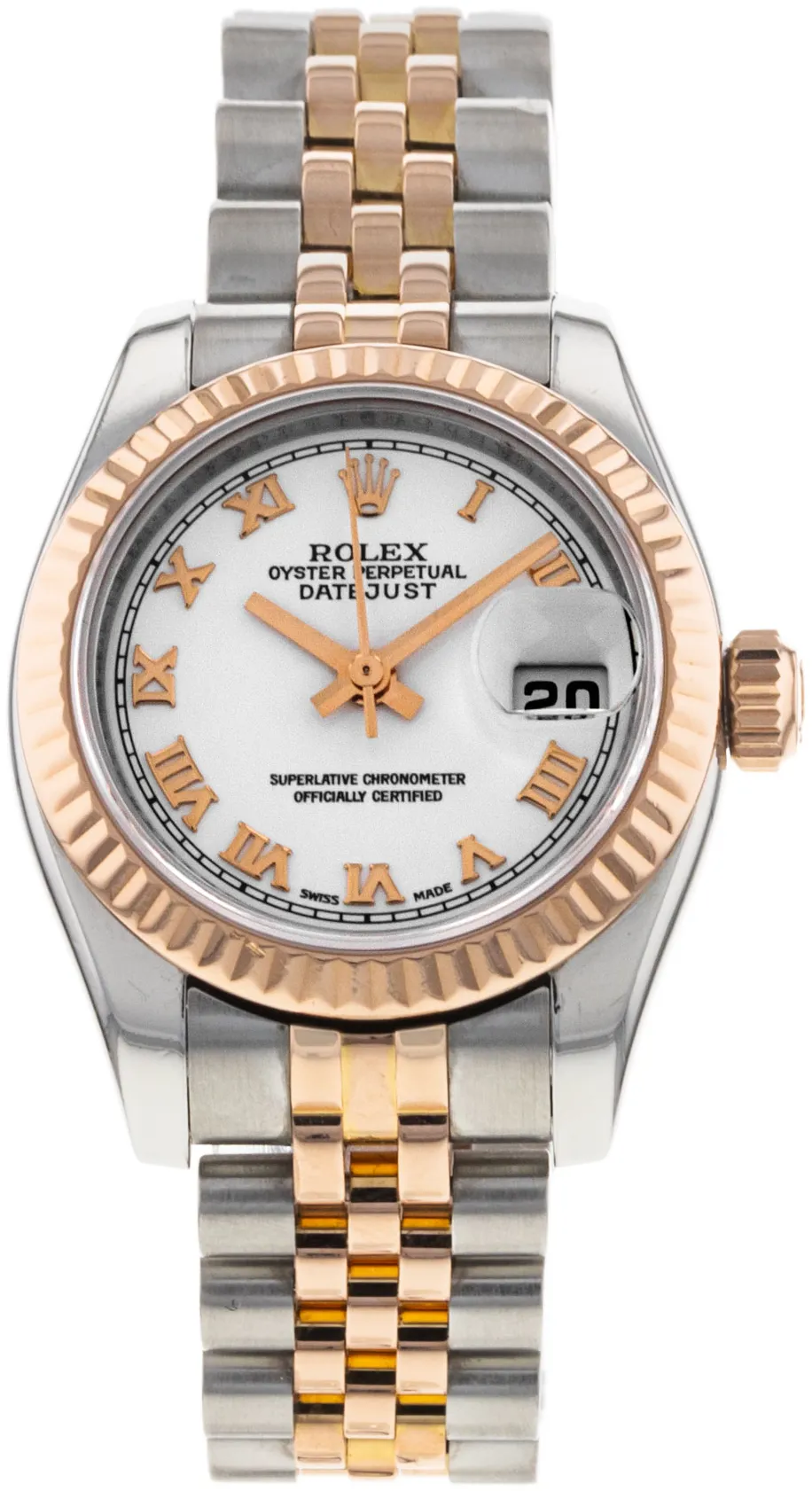 Rolex Lady-Datejust 179171 26mm Rose gold and Stainless steel White