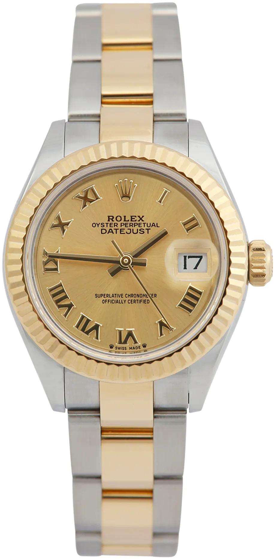 Rolex Lady-Datejust 279173 28mm Yellow gold and Stainless steel Champagne Roman Numeral