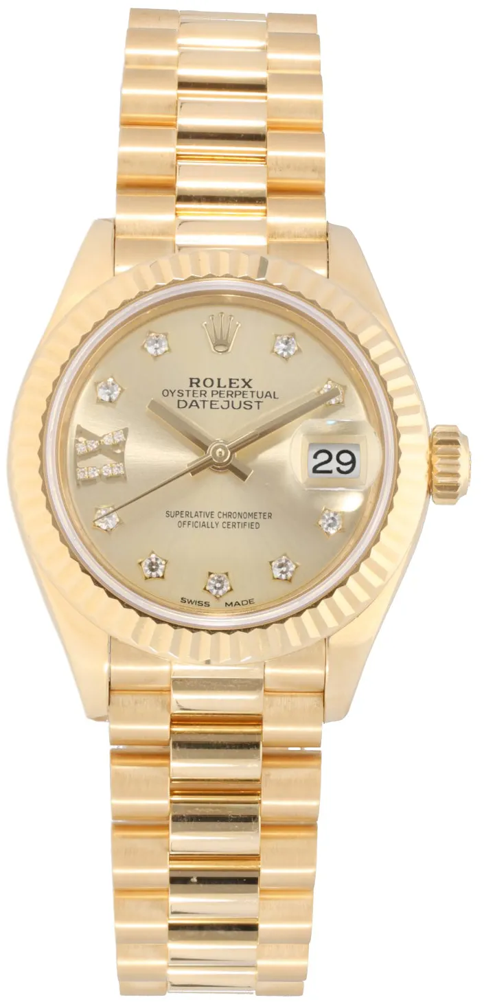 Rolex Lady-Datejust 279178 28mm Yellow gold Champagne