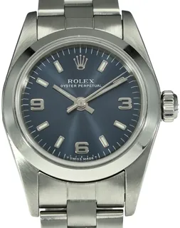 Rolex Oyster Perpetual 76080 Stainless steel Blue Quarter Arabic