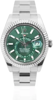 Rolex Sky-Dweller 336934 White gold and Stainless steel Mint Green Baton