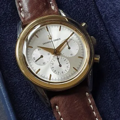 Universal Genève Compax 284.460 37mm Yellow gold and Stainless steel