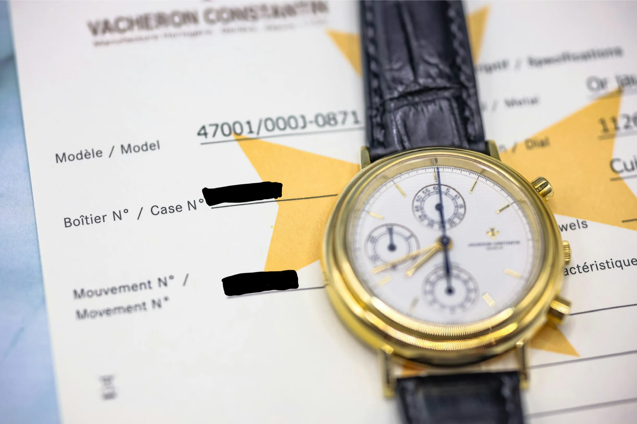 Vacheron Constantin Historiques Chronograph 47001/000J-0871 38mm Yellow gold White 17