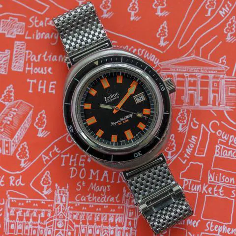 Zodiac Sea Wolf 43mm Stainless steel Black