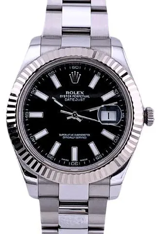 Rolex Datejust II 116334 41mm Yellow gold and Stainless steel Black