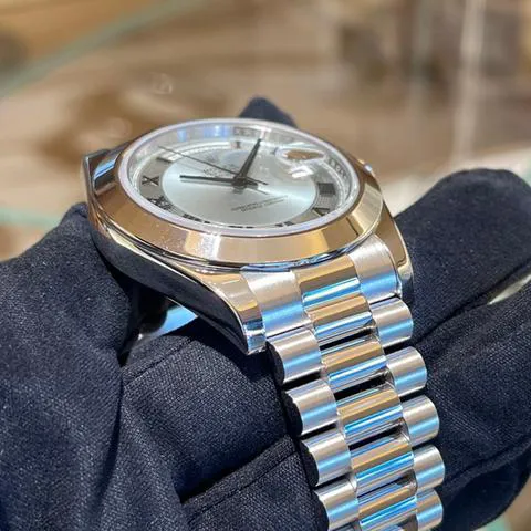 Rolex Day-Date II 218206 41mm Platinum Blue 4