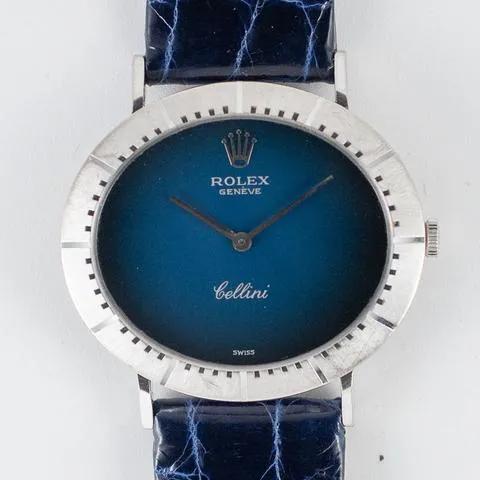 Rolex Cellini 4083 28.7mm White gold Blue