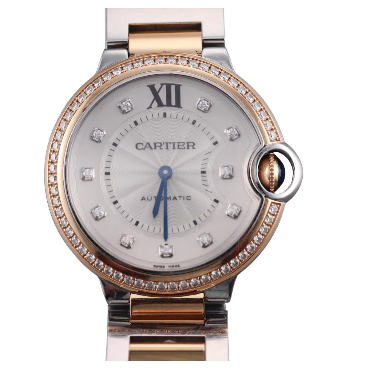 Cartier Ballon Bleu 3754 36mm Rose gold and Stainless steel and Diamond 5