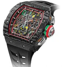 Richard Mille Mens Collection RM65-01 50mm Carbon fiber