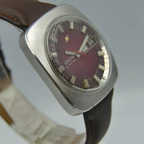 Enicar 147-01-21 38mm Stainless steel Bordeaux 4