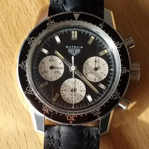 Heuer 2446C 40mm Stainless steel Black