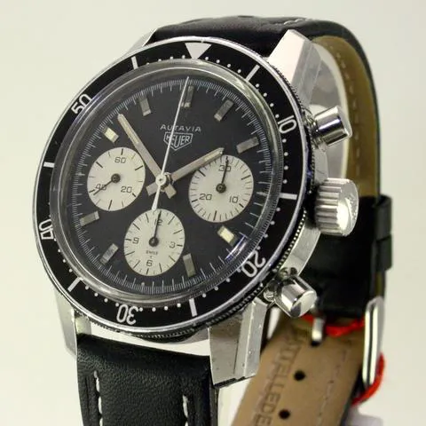 Heuer 2446C 40mm Stainless steel Black