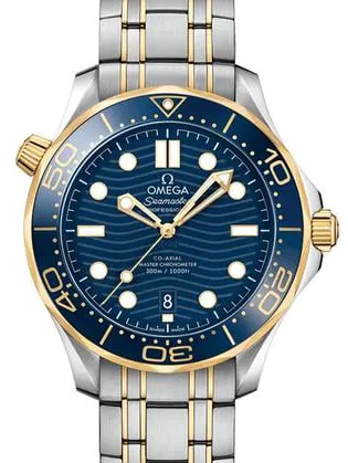 Omega Seamaster Diver 300M 210.20.42.20.03.001 42mm Yellow gold and Stainless steel Blue