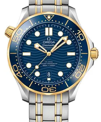 Omega Seamaster Diver 300M 210.20.42.20.03.001 42mm Yellow gold and Stainless steel Blue