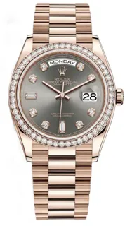 Rolex Day-Date 36 128345RBR Rose gold Gray