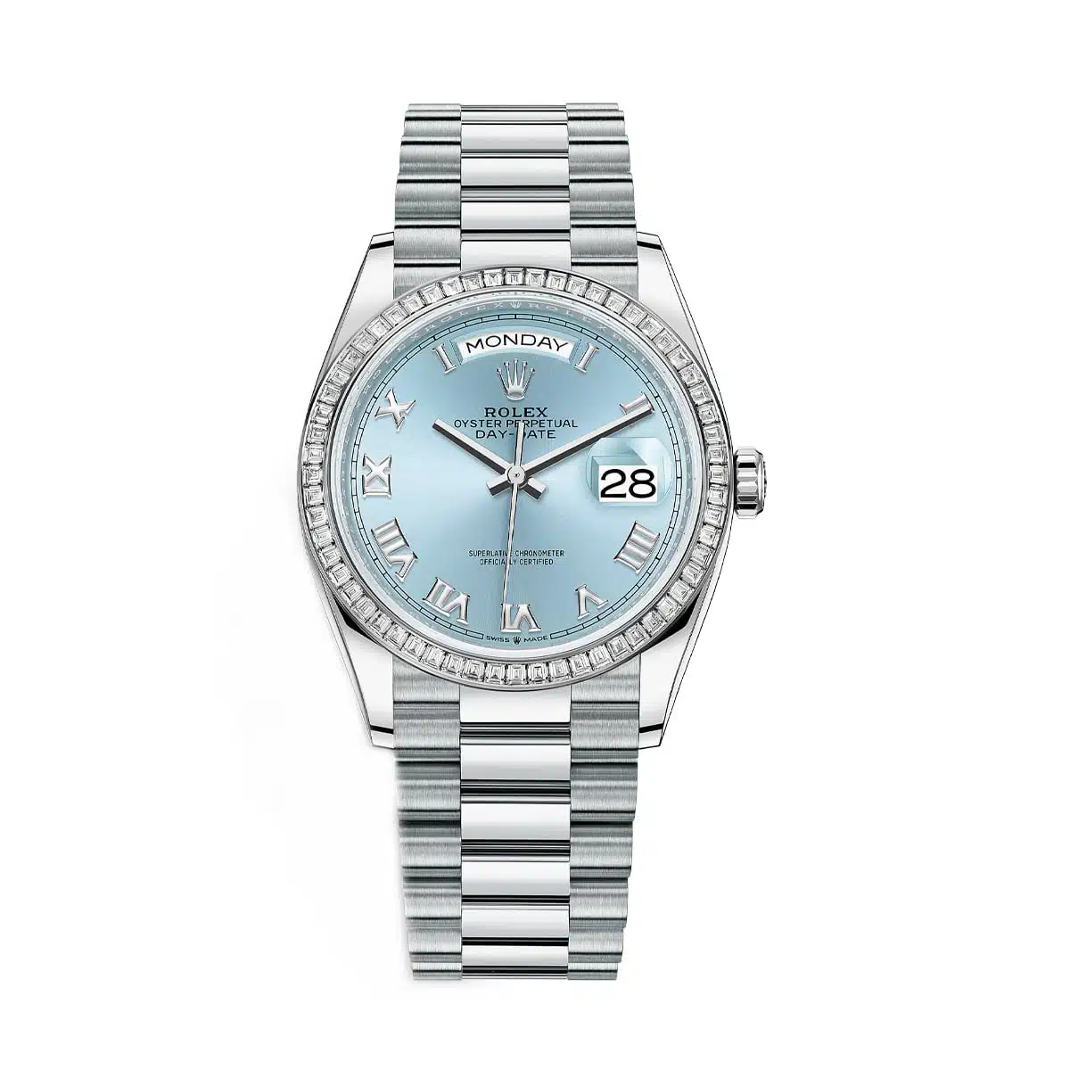 Rolex Day-Date 36 128396TBR 36mm Platinum Ice blue