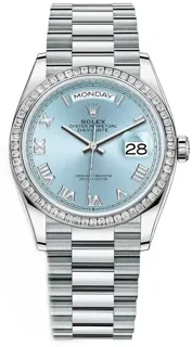 Rolex Day-Date 36 128396TBR Platinum Blue