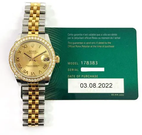 Rolex Datejust 31 178383 31mm Yellow gold and Stainless steel Champagne