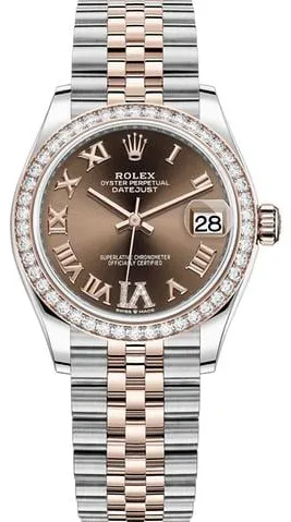 Rolex Datejust 31 278381RBR 31mm Yellow gold and Stainless steel Brown