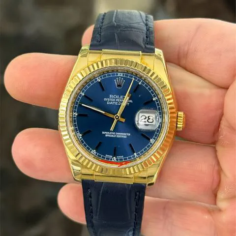 Rolex Datejust 116138 36mm Yellow gold Blue 9