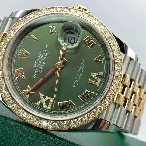 Rolex Datejust 36 126283RBR 36mm Yellow gold and Stainless steel Green