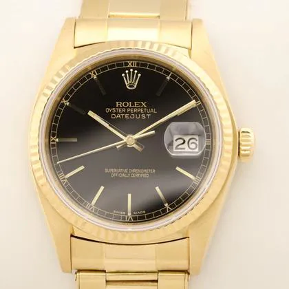 Rolex Datejust 36 16018 36mm Yellow gold Black